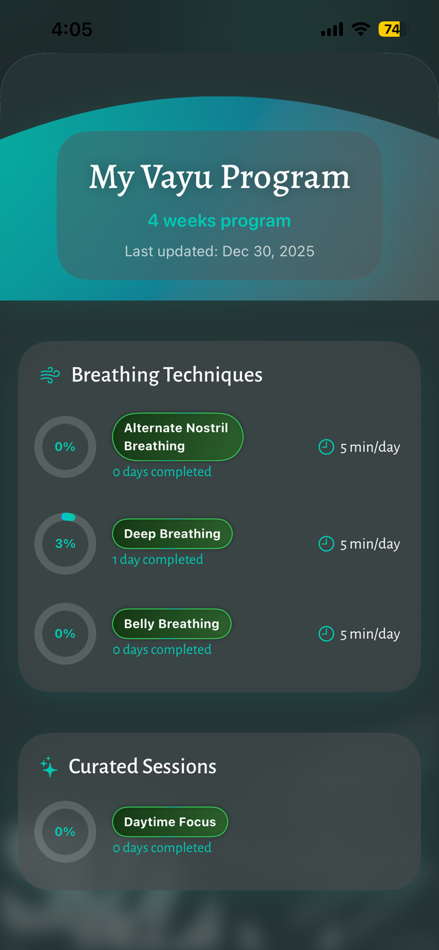 Your personalized Vayu Program