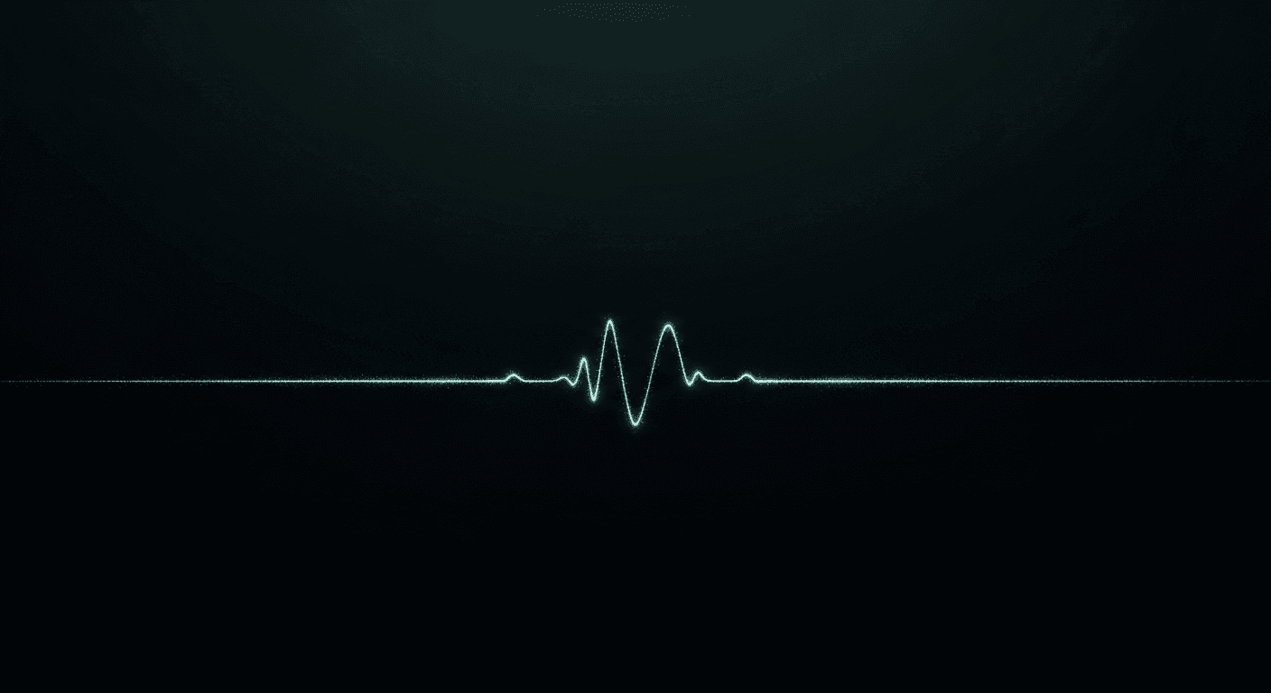 A luminous HRV waveform flowing through dark space