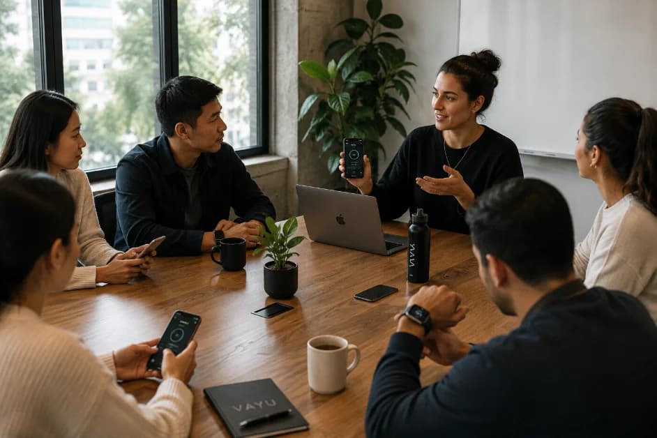 An onboarding session with a team
