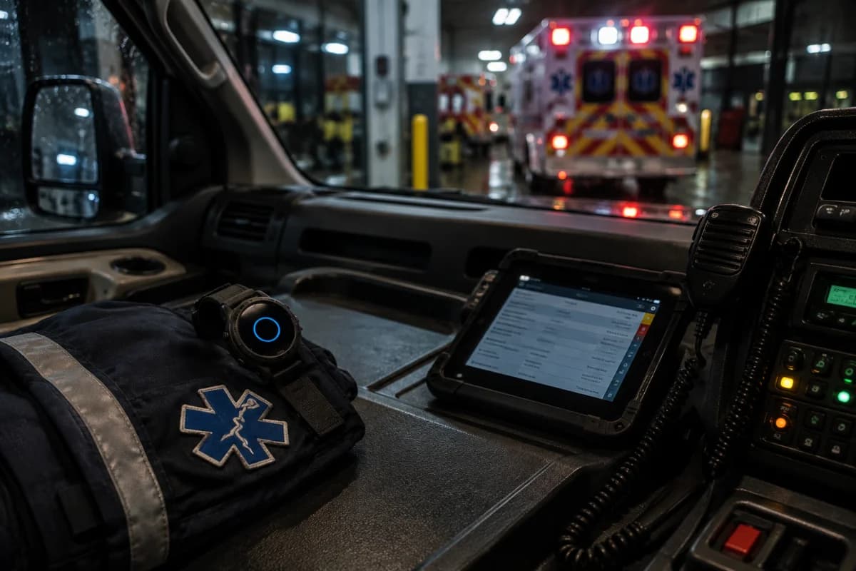 A wrist and watch in a vehicle or depot