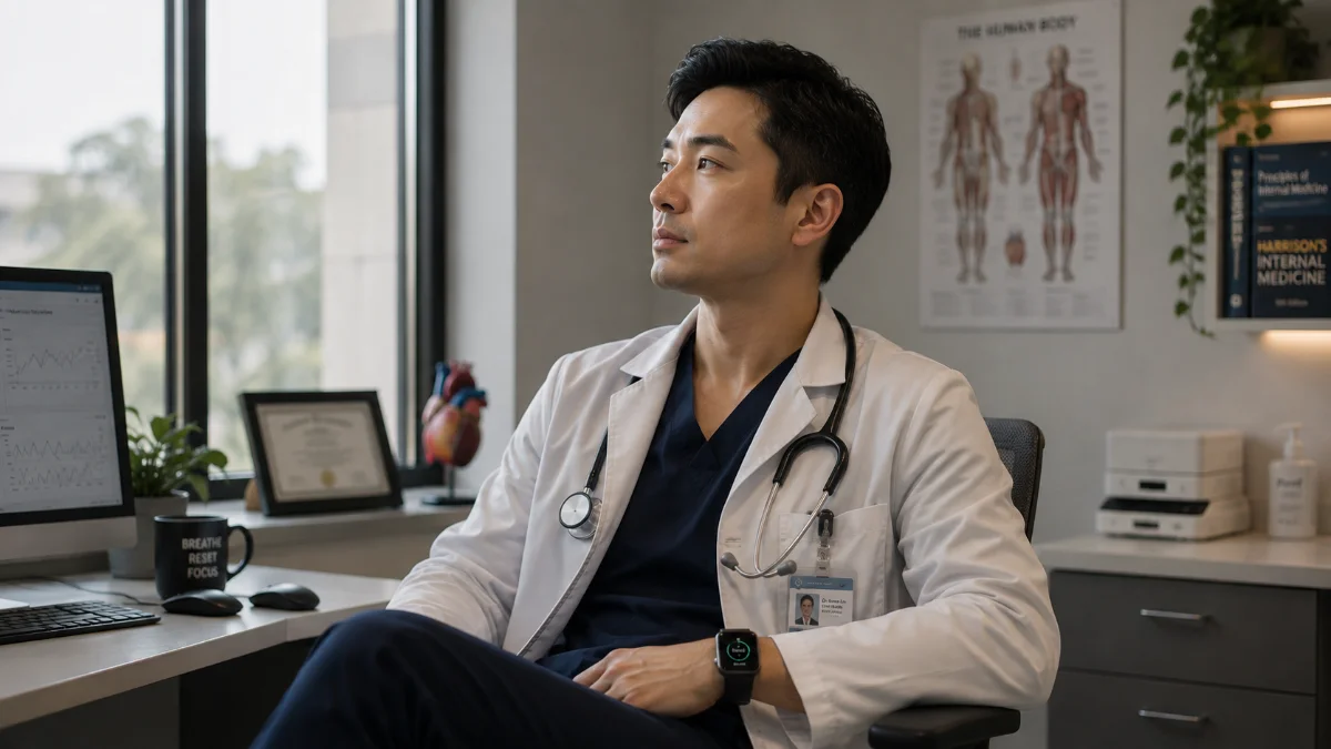 Wrist and watch mid-session on a ward