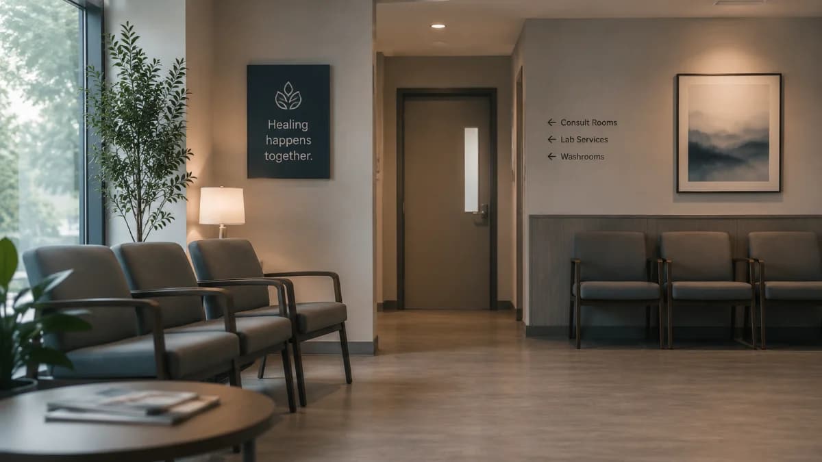 A quiet clinic waiting area