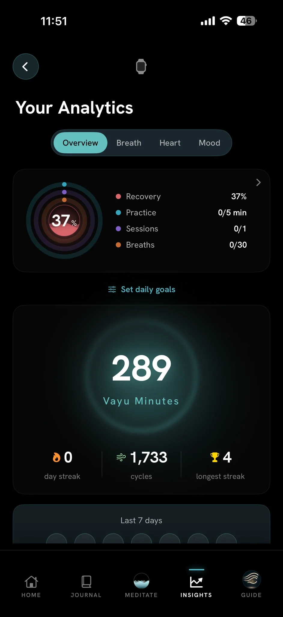 Vayu Analytics screen